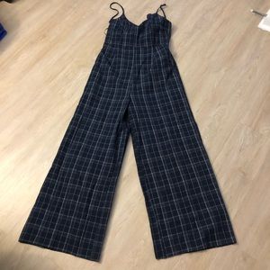 NAVY PLAID JUMPSUIT! BRAND NEW! With tags!